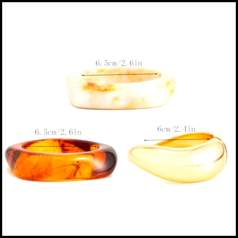 Chunky Acrylic Bangle Bracelet Stack Statement Cu… - image 7
